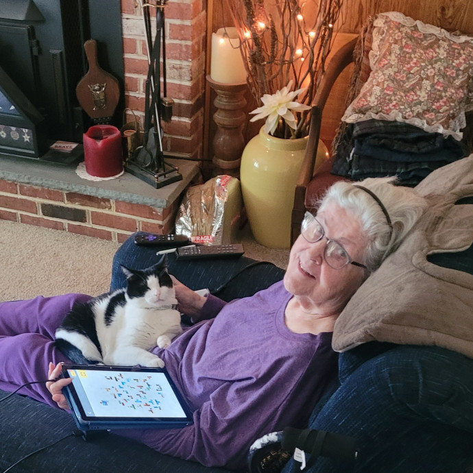 Kitty Sits By Jamie