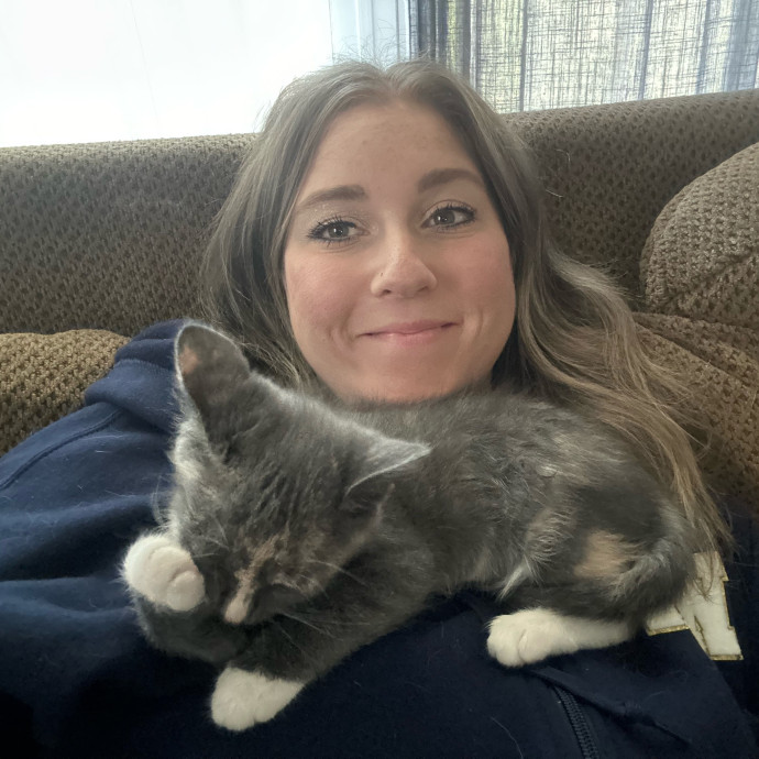 Cat Mom Offering Thoughtful Care