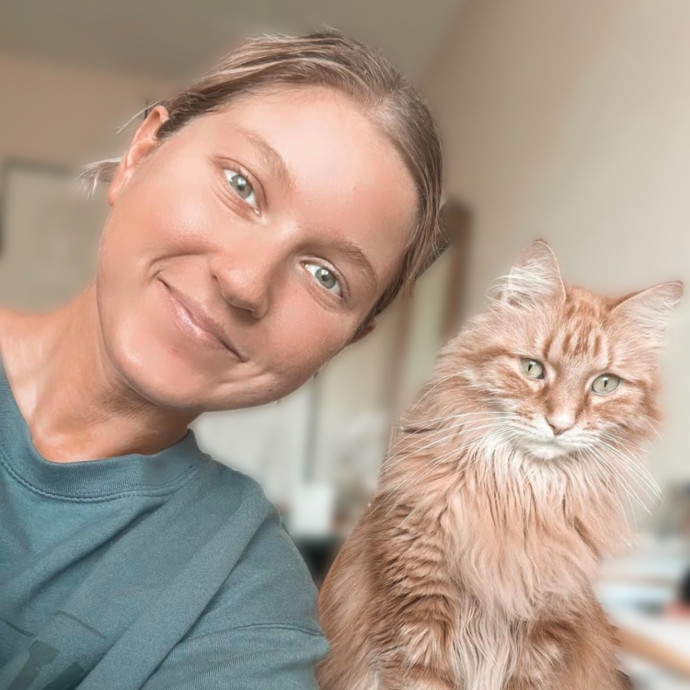 Cat Mom Offering Thoughtful Care