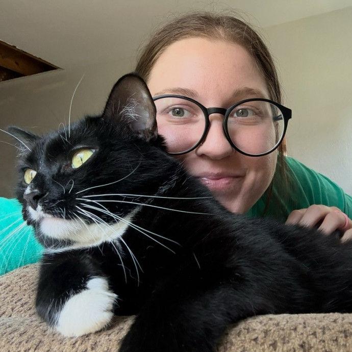 Cat Mom Offering Thoughtful Care