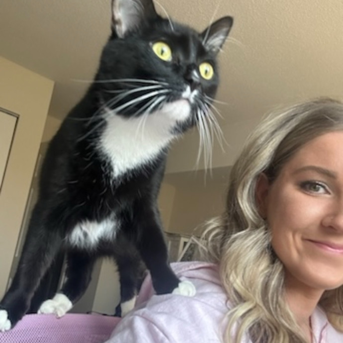 Cat Mom Offering Thoughtful Care