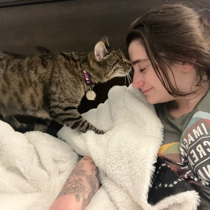 A Cat Lover Happy To Be With A Cat photo 2