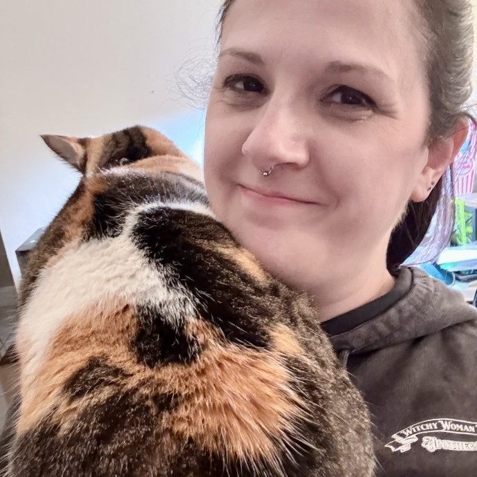 Loving Calico  Tuxedo Cat Mom