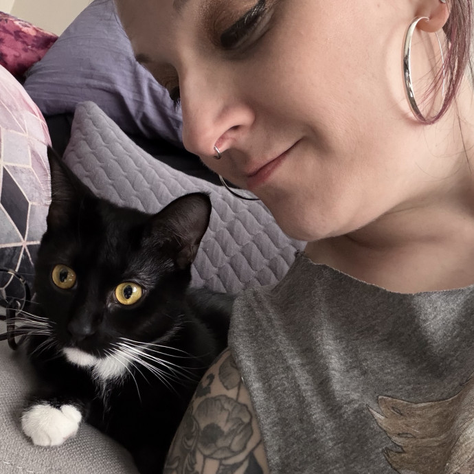 Loving Calico  Tuxedo Cat Mom photo 2