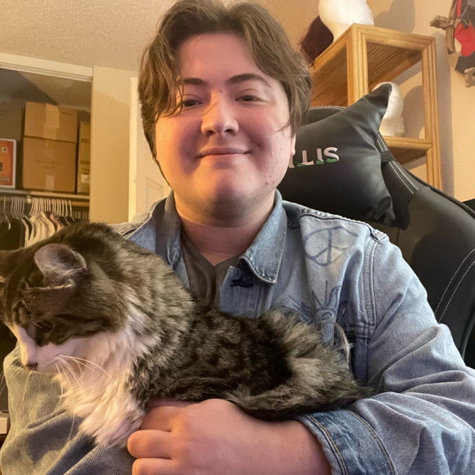 Young Cat Lover With Years Of Experience Young Cat Lover With Years Of Experience